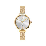 Montre Pierre Lannier femme acier doré jaune maille milanaise - vue 1