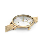 Montre Pierre Lannier femme acier doré jaune maille milanaise - vue 2