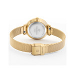 Montre Pierre Lannier femme acier doré jaune maille milanaise - vue 3