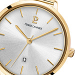 Montre Pierre Lannier femme acier doré jaune maille milanaise - vue D1