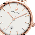 Montre Pierre Lannier femme acier doré rose bracelet maille milanaise - vue D1