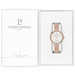 Montre Pierre Lannier femme acier doré rose bracelet maille milanaise - vue D2