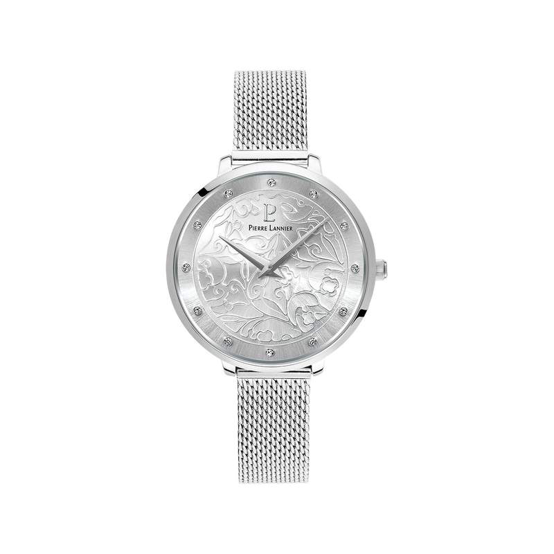 Montre Pierre Lannier femme acier bracelet maille milanaise - vue 1