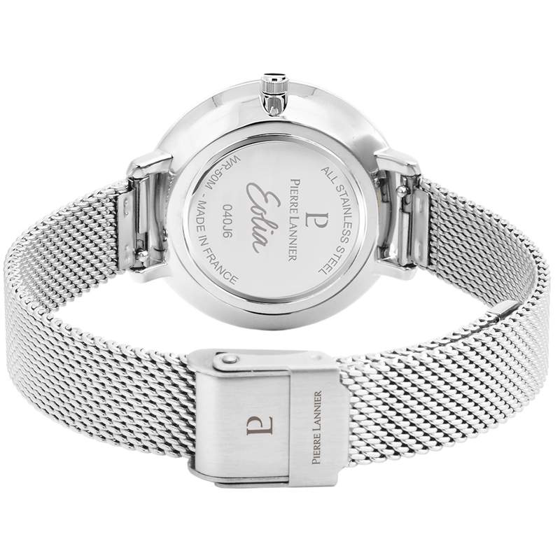 Montre Pierre Lannier femme acier bracelet maille milanaise - vue 3