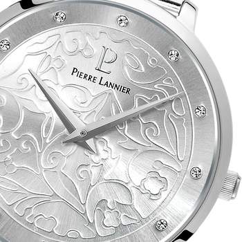 Pierre Lannier dameshorloge met Milanese schakelarmband, roestvrij staal