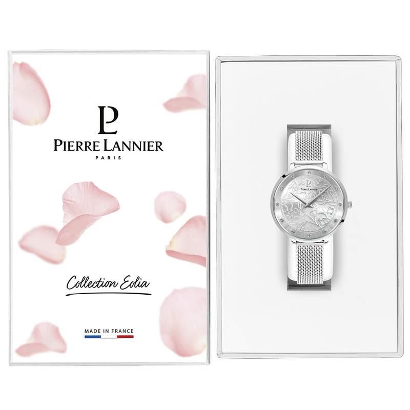 Montre Pierre Lannier femme acier bracelet maille milanaise - vue D2
