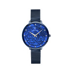 Pierre Lannier Women's Watch in Rose Gold-Plated Steel with a Blue Steel Milanese Strap - View 1
