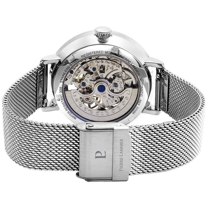Montre Pierre Lannier femme automatique acier bracelet maille milanaise - vue 3