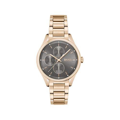 Montre Boss femme multifonction acier doré rose
