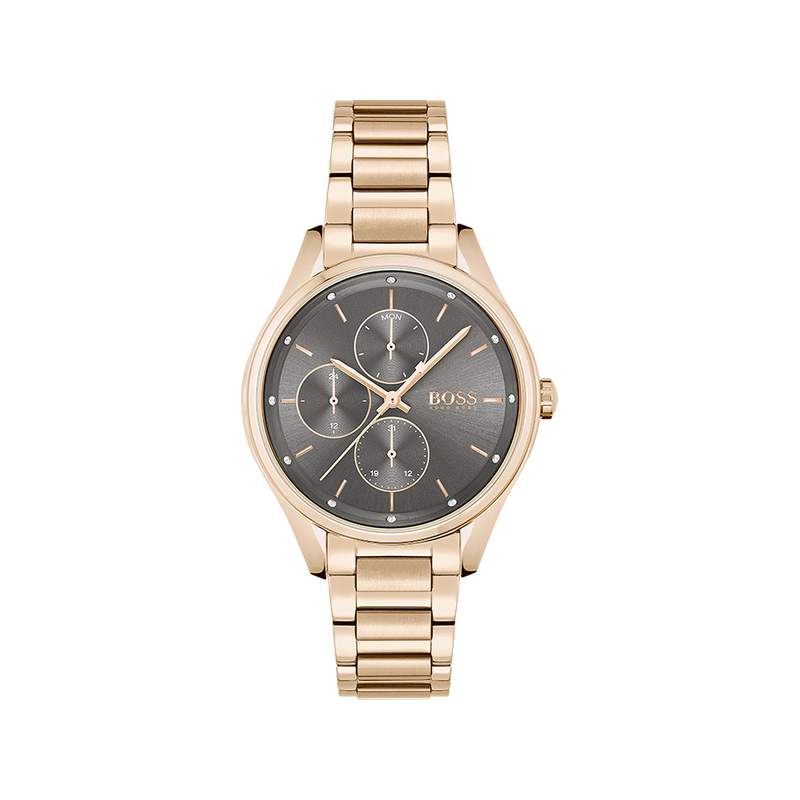 Montre Boss femme multifonction acier doré rose - vue 1