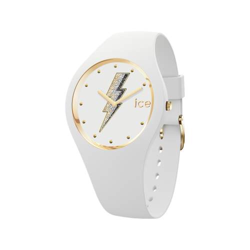 Ice Watch Women's white silicone watch, lightning motif.