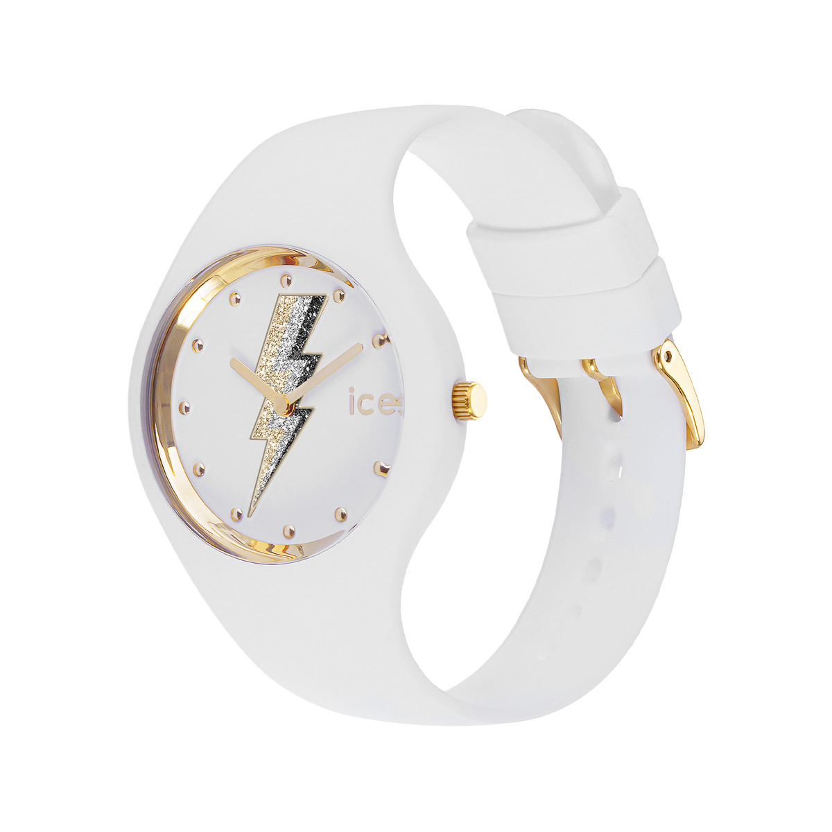 Montre Ice Watch  Femme silicone blanc, motif éclair. - vue 2