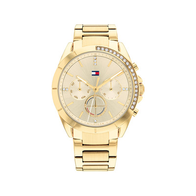 Montre Tommy Hilfiger femme acier doré jaune - vue 1