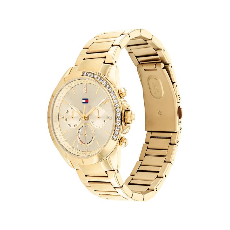 Montre Tommy Hilfiger femme acier doré jaune - vue 2