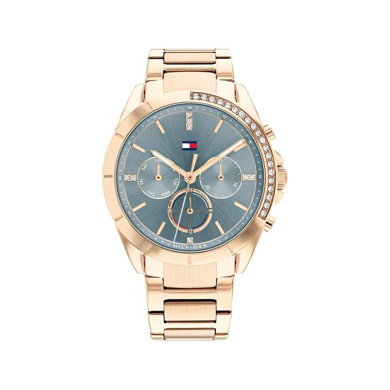 Montre Tommy Hilfiger femme acier doré rose - vue 1