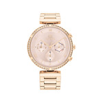 Montre Tommy Hilfiger femme acier doré rose - vue 1