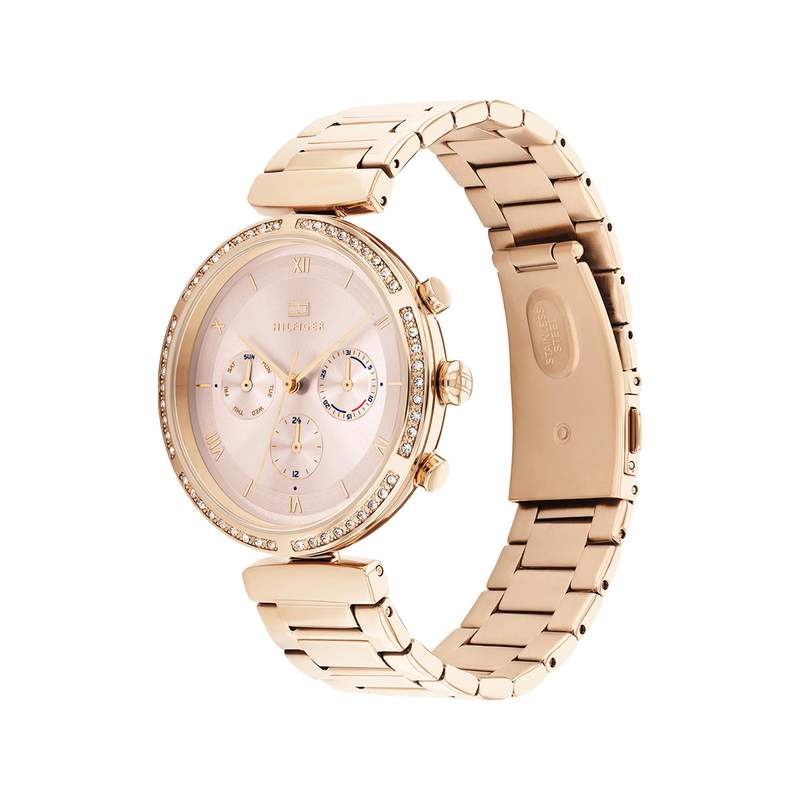 Montre Tommy Hilfiger femme acier doré rose - vue 2