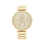 Montre Tommy Hilfiger femme acier doré jaune - vue 1
