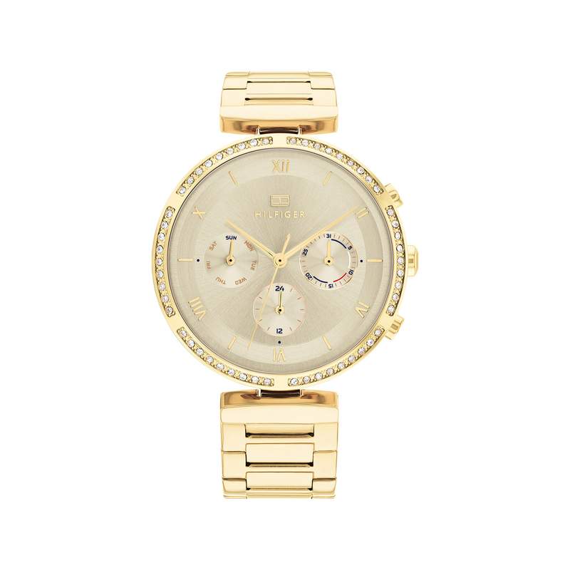 Montre Tommy Hilfiger femme acier doré jaune - vue 1