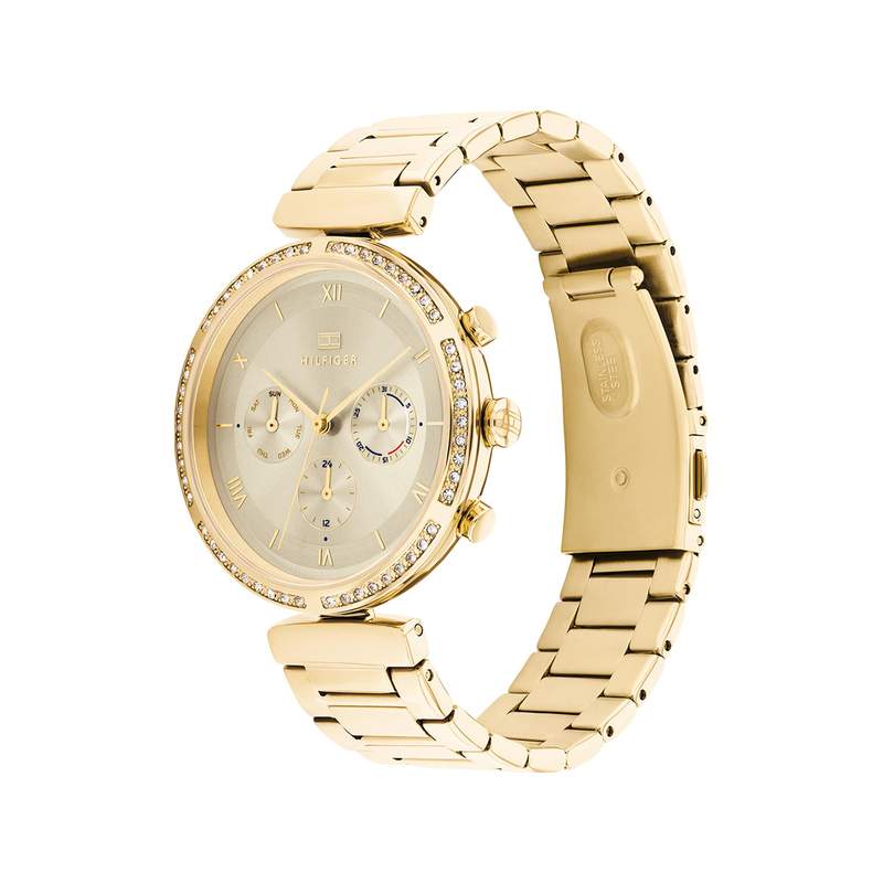 Montre Tommy Hilfiger femme acier doré jaune - vue 2