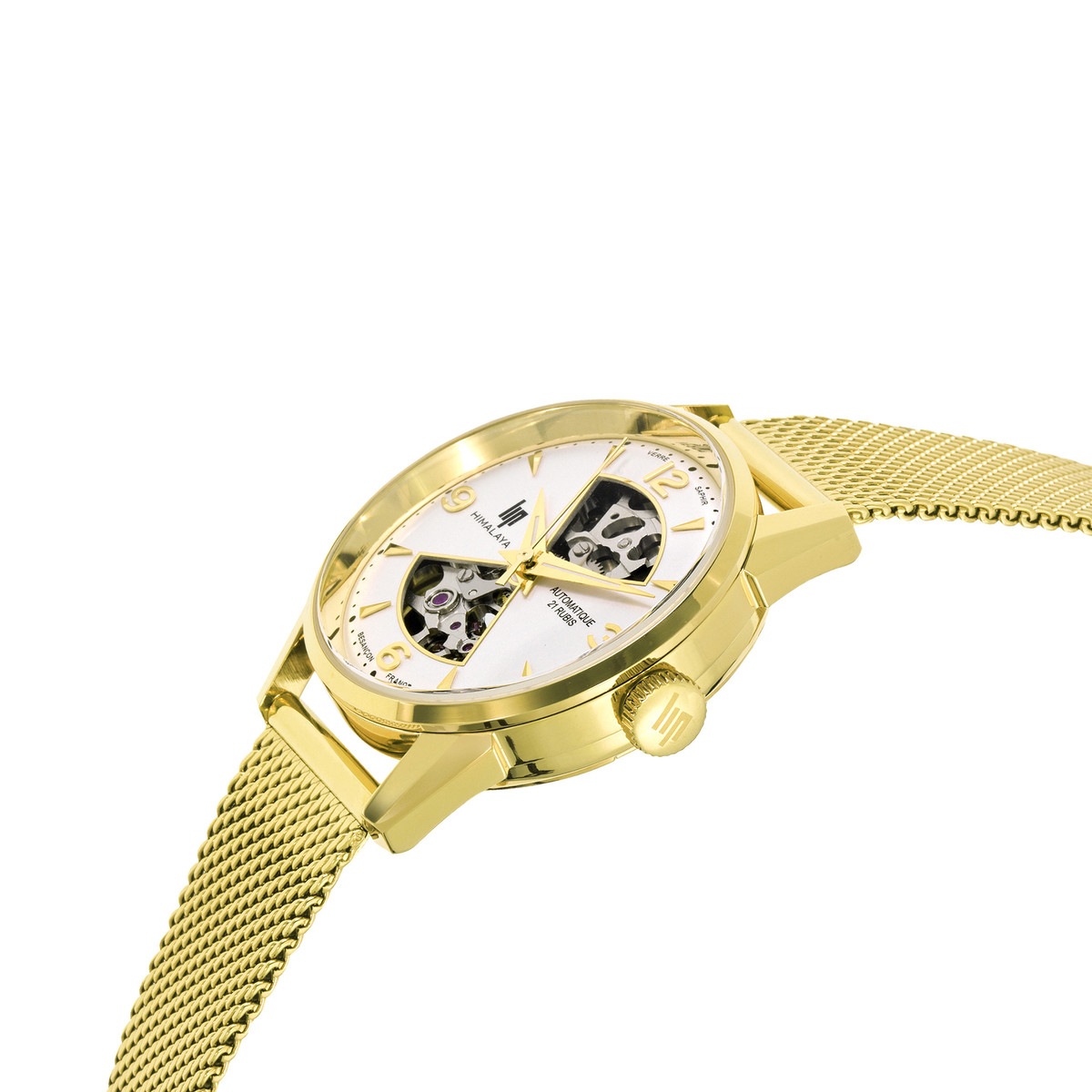 Montre Lip femme automatique métal doré - vue D2