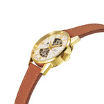 Montre Lip femme automatique acier bracelet cuir marron - vue D2