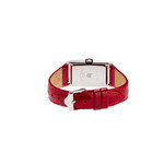 Montre Lip femme acier bracelet cuir vernis rouge - vue 3