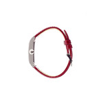 Montre Lip femme acier bracelet cuir vernis rouge - vue 4