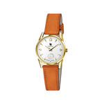 Montre Lip femme acier doré bracelet cuir orange - vue 1