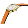 Montre Lip femme acier doré bracelet cuir orange - vue V2