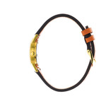 Montre Lip femme acier doré bracelet cuir orange - vue 2