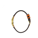 Montre Lip femme acier doré bracelet cuir orange - vue 4