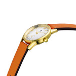 Montre Lip femme acier doré bracelet cuir orange - vue D2