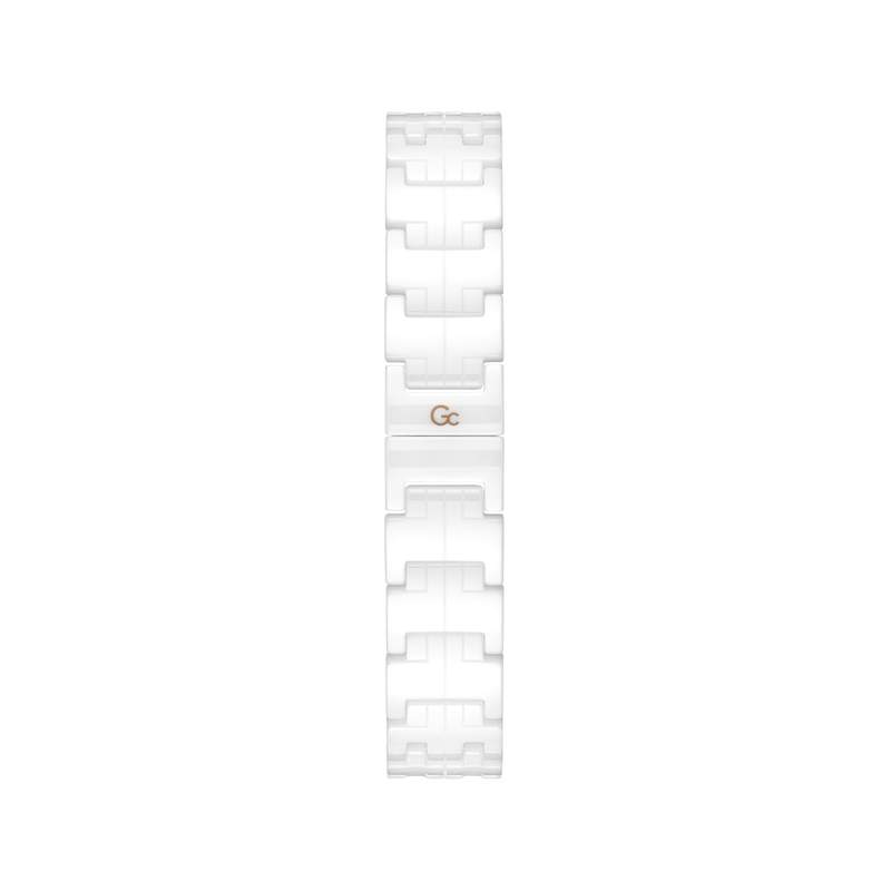 Montre Guess Co femme acier doré rose bracelet céramique blanc - vue 3