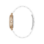 Montre Guess Co femme acier doré rose bracelet céramique blanc - vue 4