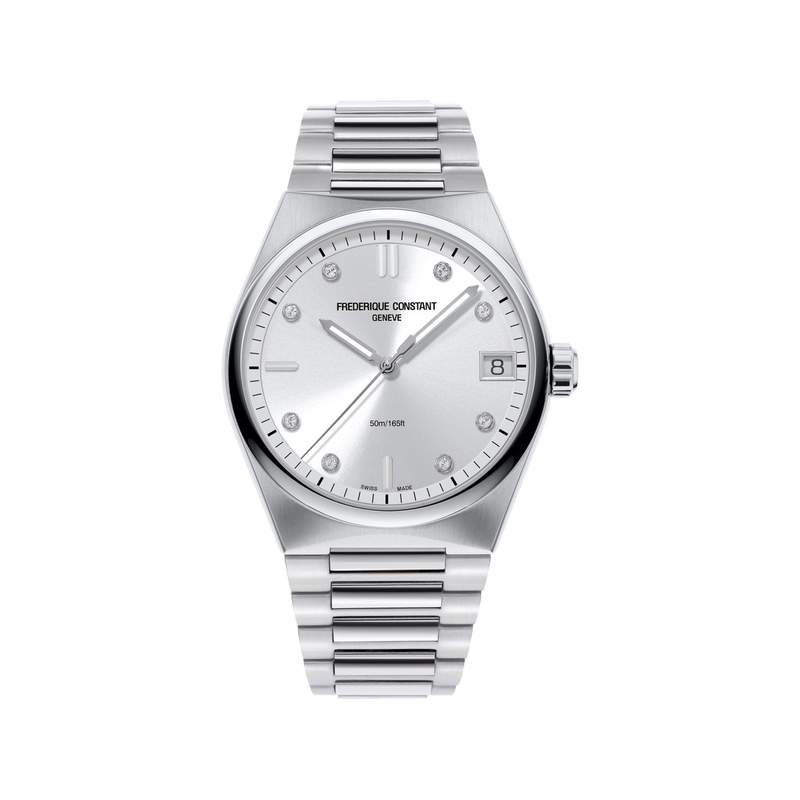 Montre Frédérique Constant femme acier bracelet caoutchouc - vue 1