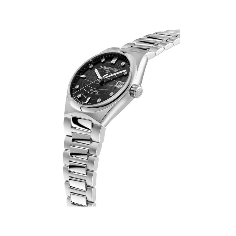 Montre Frédérique Constant femme automatique acier et caoutchouc - vue 2