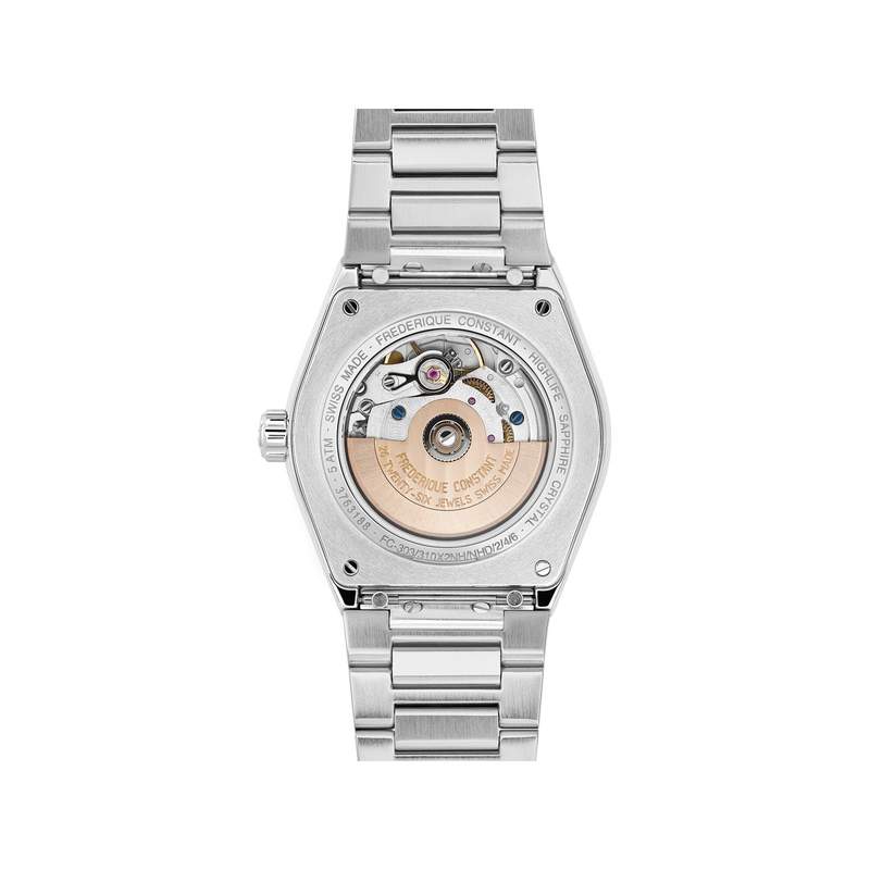 Montre Frédérique Constant femme automatique acier et caoutchouc - vue 3