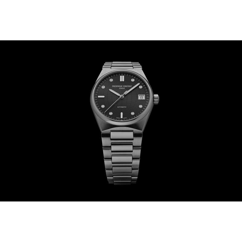 Montre Frédérique Constant femme automatique acier et caoutchouc - vue D1