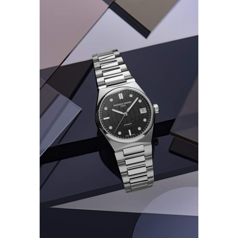 Montre Frédérique Constant femme automatique acier et caoutchouc - vue D2