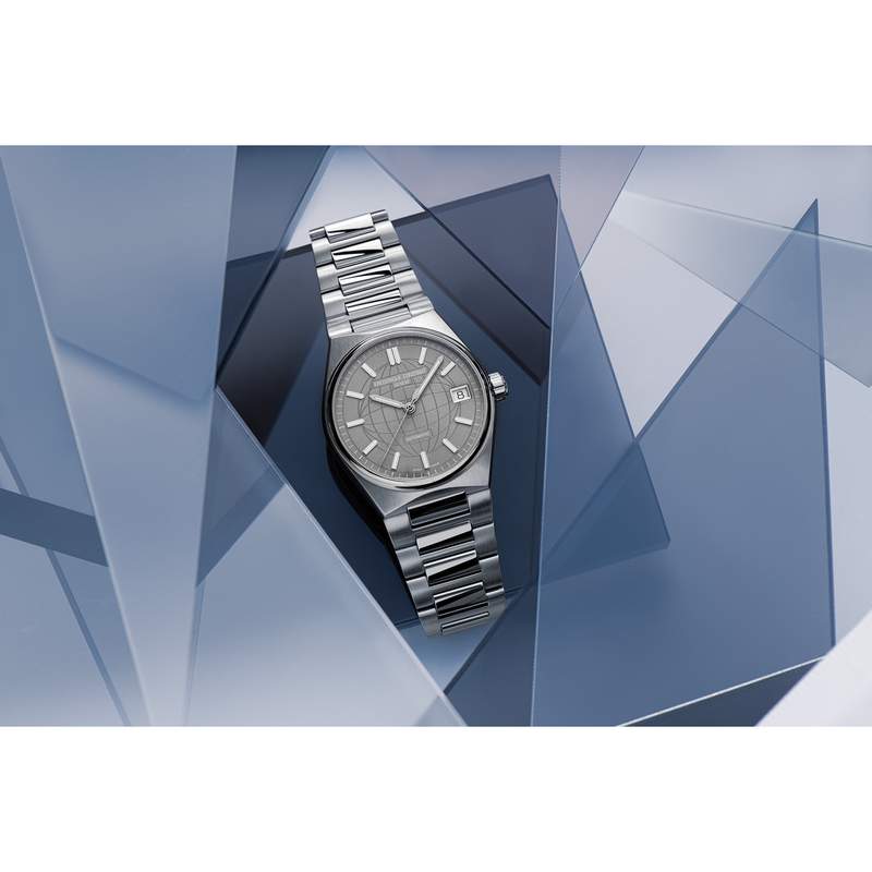 Montre Frédérique Constant femme automatique acier et caoutchouc - vue D1