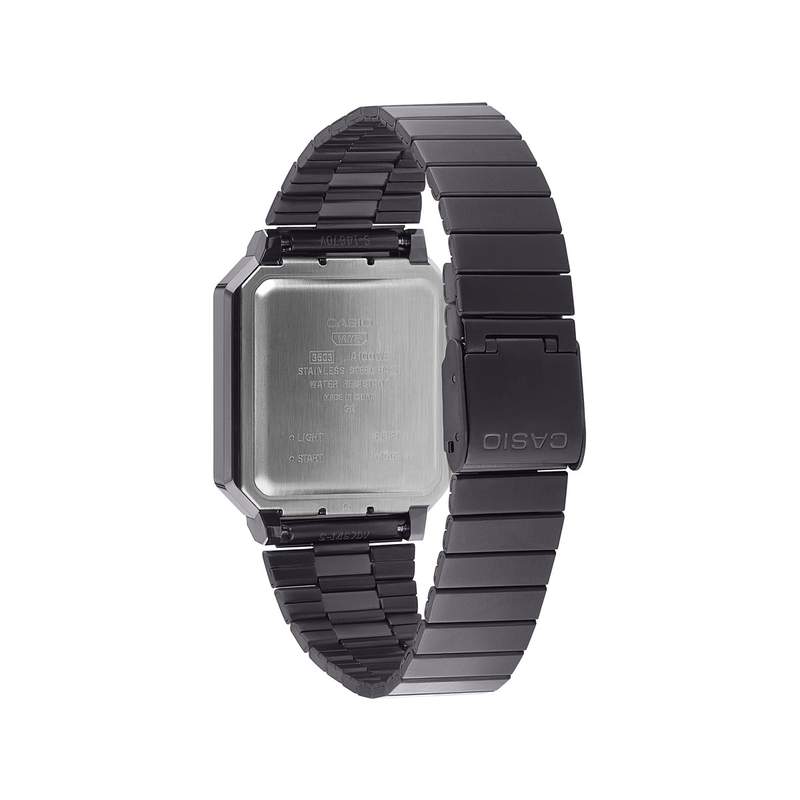 Montre Casio mixte résine gris bracelet acier gris - vue 3