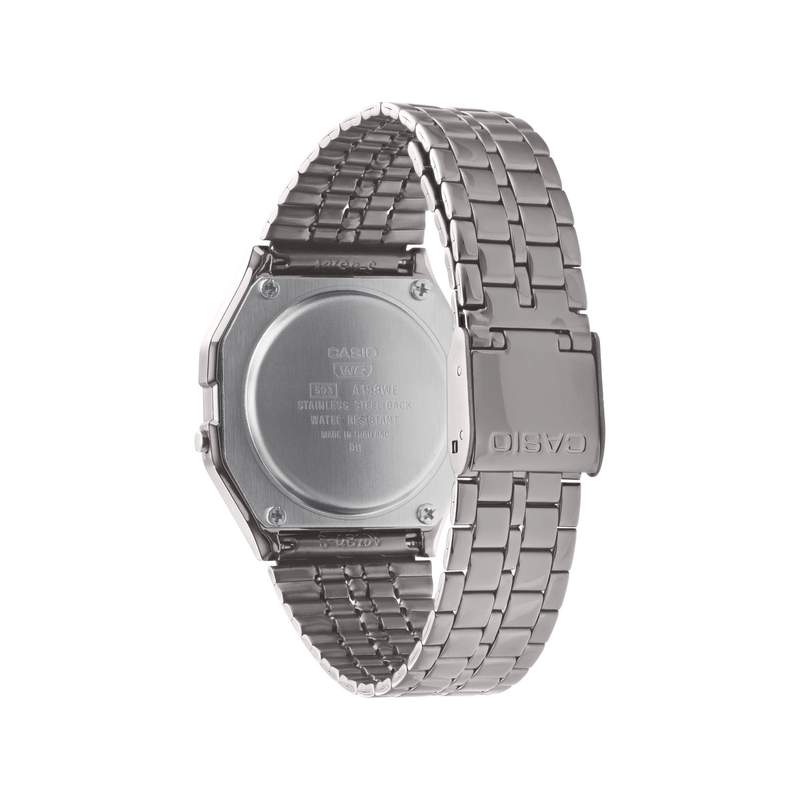 Montre Casio mixte résine gris bracelet acier gris - vue 3