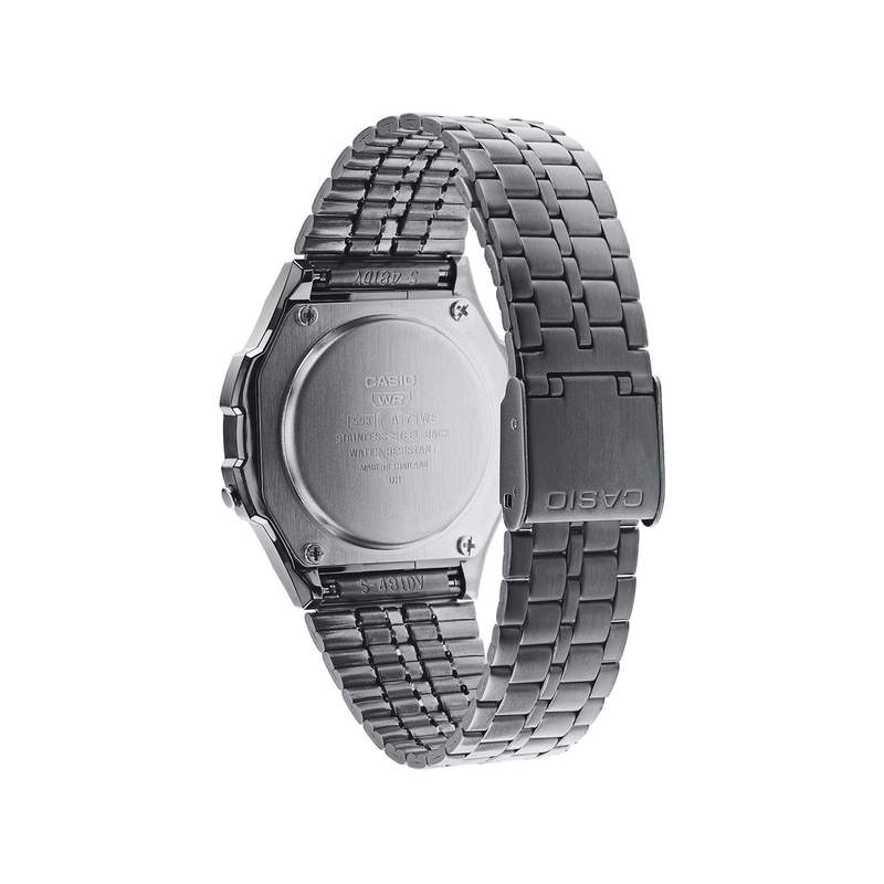 Montre Casio mixte résine gris bracelet acier gris - vue 3