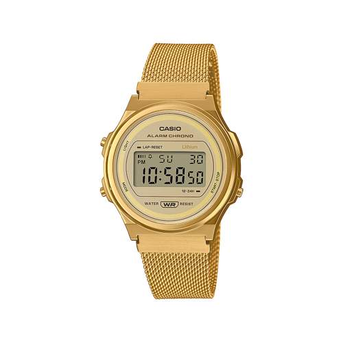 Montre Casio mixte résine doré bracelet acier doré