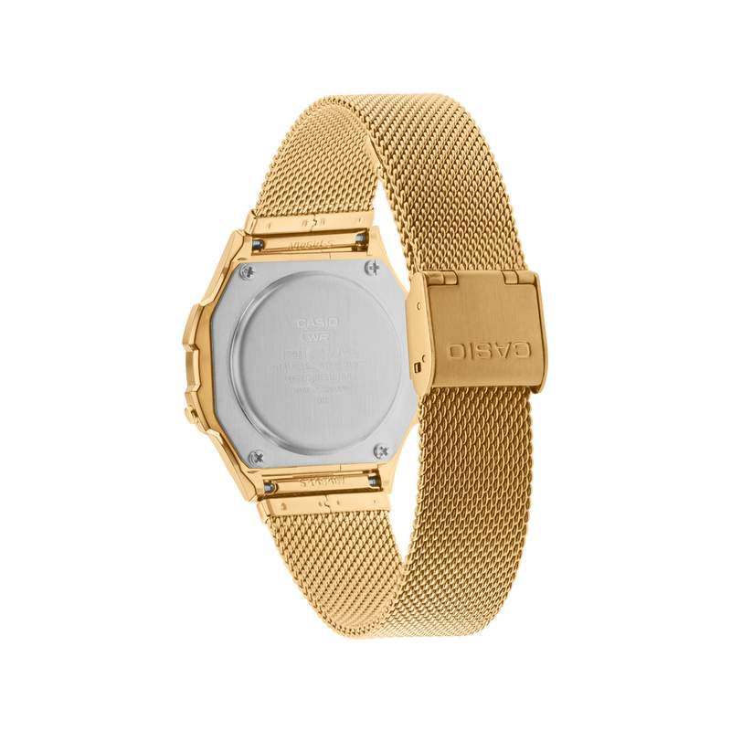Montre Casio mixte résine doré bracelet acier doré - vue 3