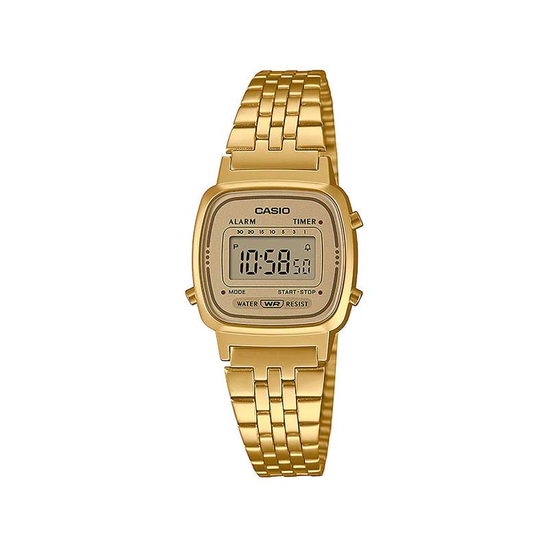 Casio women's watch with gold-tone resin case and gold-tone steel band - view 1
