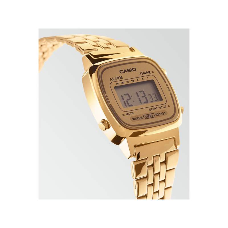 Casio women's gold resin watch with gold steel bracelet - view 2