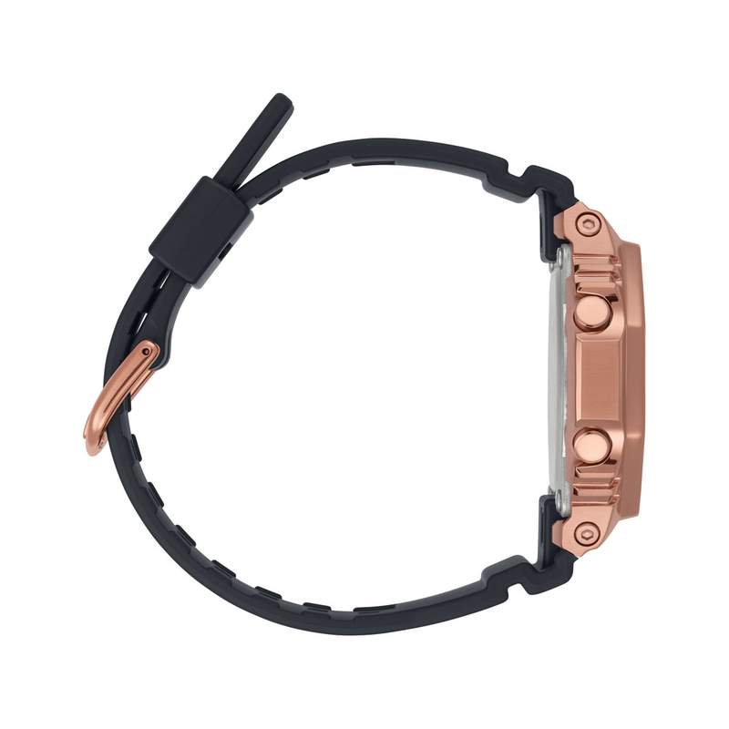 Montre G-SHOCK femme acier doré rose bracelet résine noire - vue 2