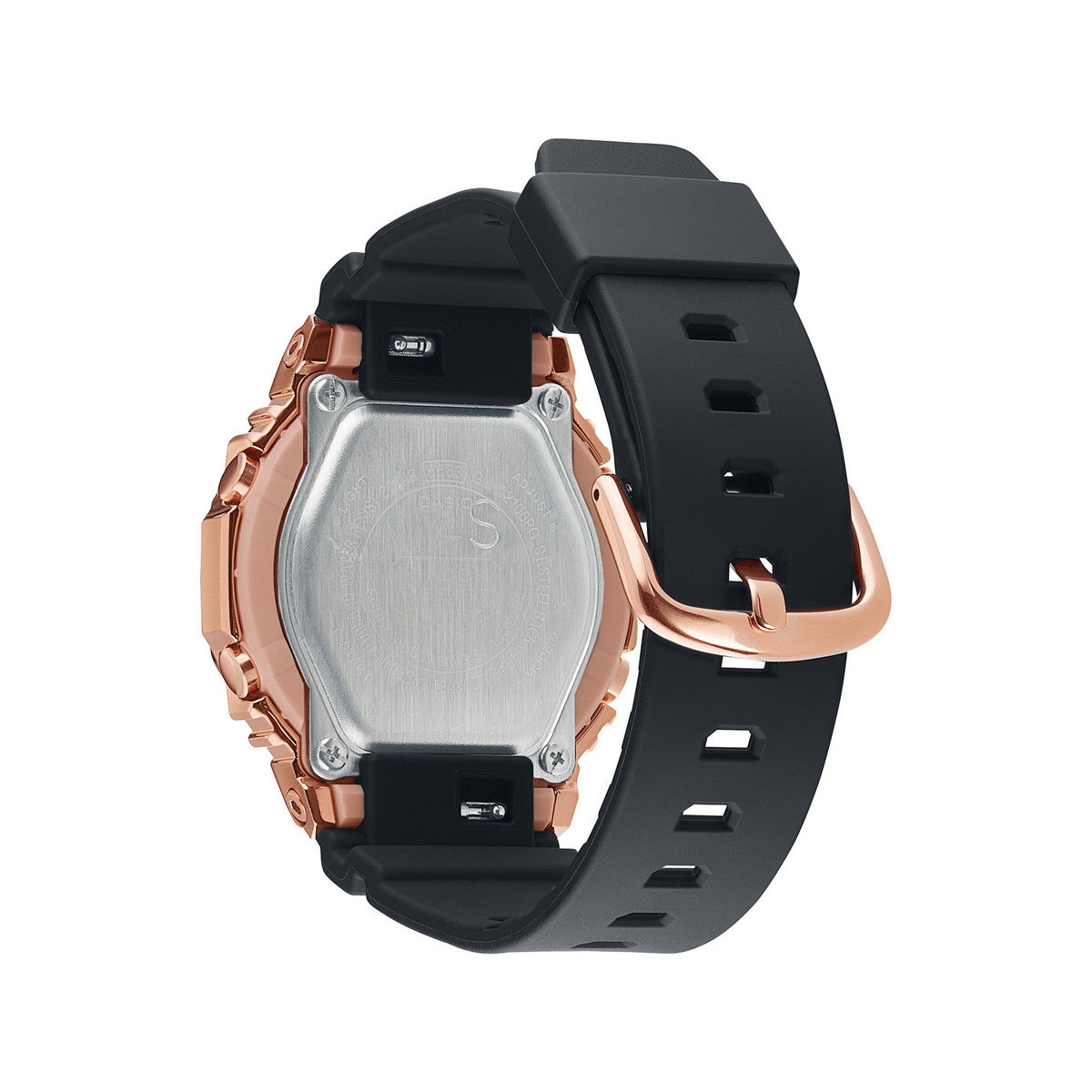 Montre G-SHOCK femme acier doré rose bracelet résine noire - vue 3